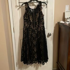 Lane Bryant, black silk dress, size 14 W